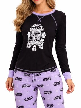 Star Wars Black and Lavender R2-D2 women’s Pajama Set